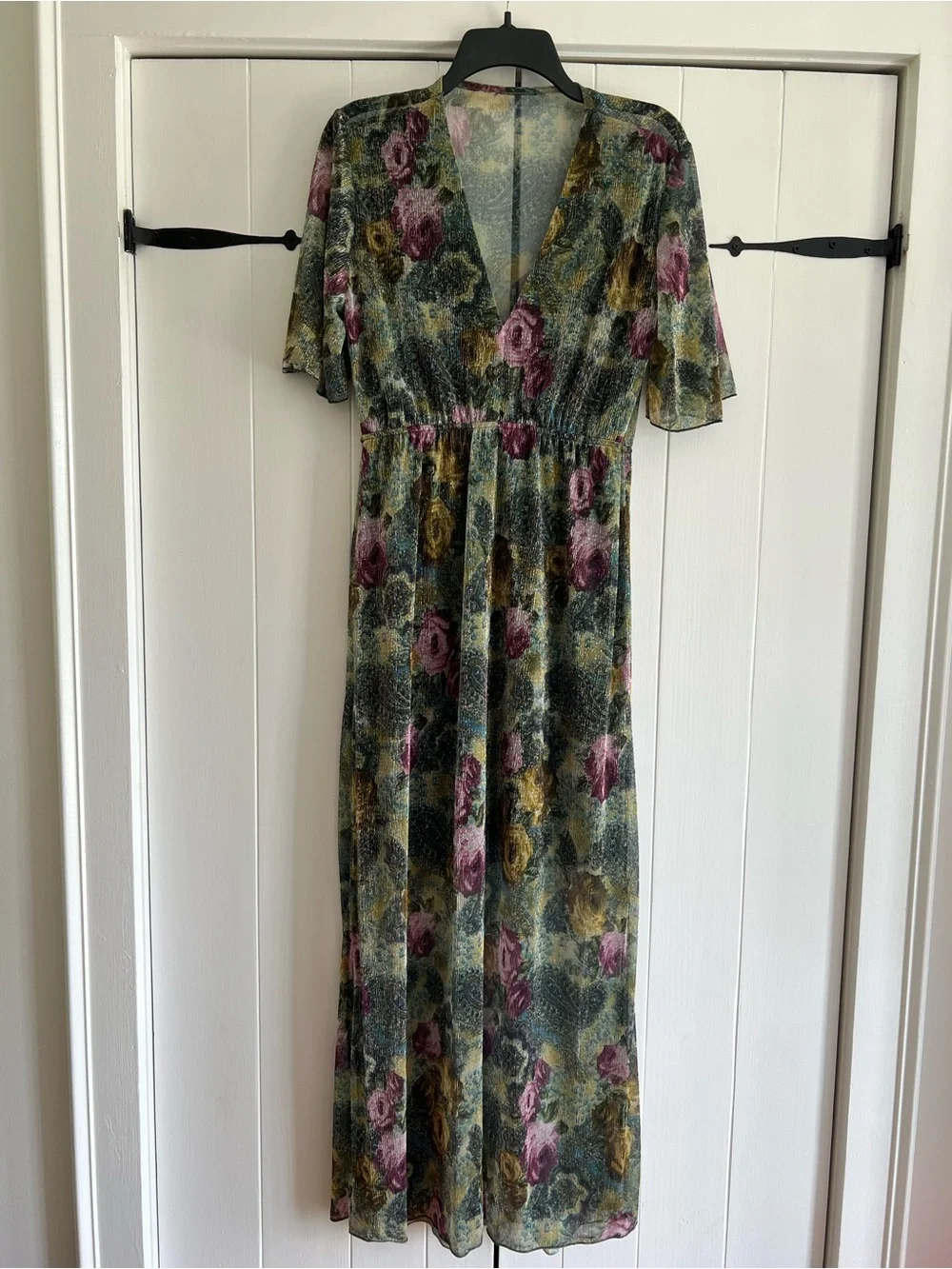 Green Floral V-Neck Maxi Dress - Elegant Women’s Summer Dress - Picture 1 of 5